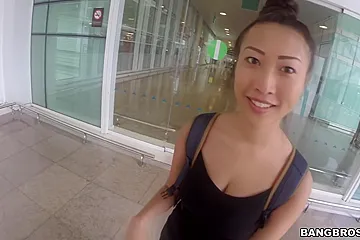 Big Tit Asian Chick Fucked In Public With Sharon Lee - porn video