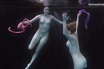 Andrejka And Aneta Swim Naked In The Swimming Pool - porn video