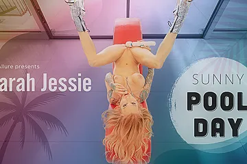 Sarah Jessie In Sunny Pool Day - Redhead Big Tits Riding Toy - porn video