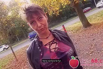 Ugly Short Hair Granny Milf Pounded Outdoors In Germany! - porn video