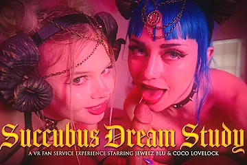 Succubus Dream Study - Cosplay Mff Threesome Pov With Coco Lovelock And Jewelz Blu - porn video