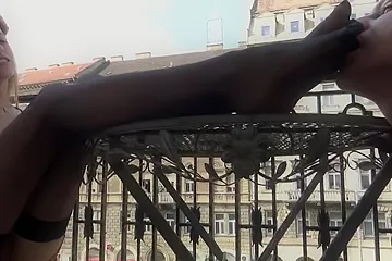 Nylon Princess Public Feet Worship - All Have To See When He Lick My F - porn video