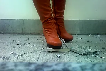 Naughty Woman In Boots Getting Wild While Crushing Keyboard - Sexy Brown - porn video