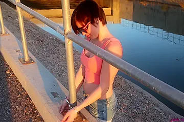 Cuffed To The Pole Outside - porn video