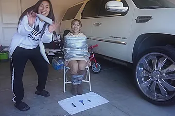 Chair Tied Escape In Boots And Socks - porn video