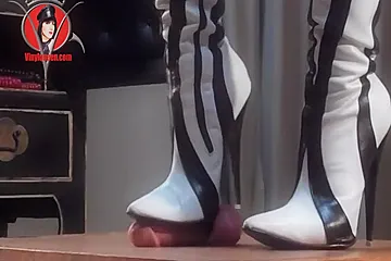 Domme Boots Trample Cock Of Naked Male Slave - porn video