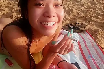 Vina Flashes You While You Explore Until You Hit The Nude Beach - Vina Skyy - porn video