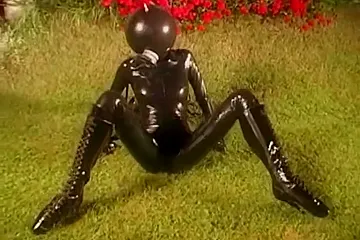 Masturbating In Latex Hood And Ballet Boots - porn video