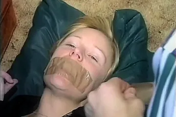 Blonde Bound And Tape Gagged On The Floo - porn video