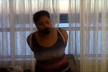 Ebony Milf Toe Tied & Hopping - porn video