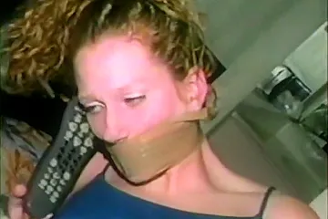 Girl Wrap Gagged With Brown Tape - porn video