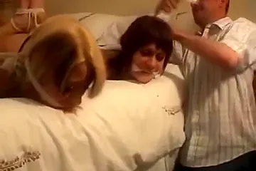 Two Girls Hogtied Gagged And Kissing - porn video