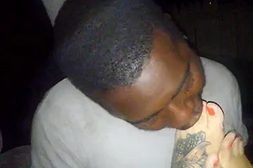 My Black Man Cannot Get Enough Of My Cute Toes With Orange Nail Polish - porn video