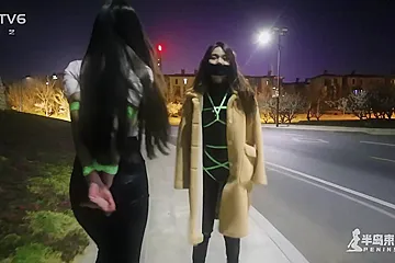 Chinese Bondage - Night Walk With Fluorescent Ropes - porn video