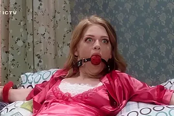Tied To Bed With Silk Dress And Ball Gagged - porn video
