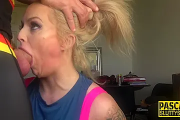 Submissive Bitch Gagging On Male Pole - Hard Fuck - porn video