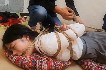 Chinese Bondage - Hogtied & Rope Gagged - porn video