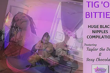 Huge Black Nipples Compilation - Busty Thick Black Women Nipple Play - porn video