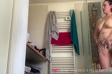 Spycam: (fake) My Stepmother In The Bathroom, Sniffing Her Panties And Masturbating - porn video