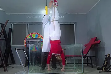 Hung Upside Down By Her White Pantyhose - porn video