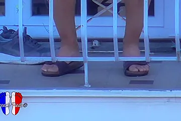 Candid Sexy Legs And Feet In Birkenstock Of A Young Brunette Woman (18+) - porn video