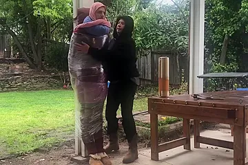 Sweater Saran Wrap Mummified 3 Layers Turtleneck P1 - porn video