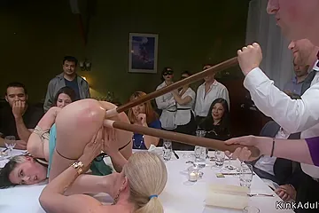 Slave Stuffed With Food In Public - porn video