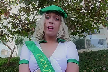 Tiny Blonde Girl Scout Picked Up And Fucks Older Man To Sell Cookies - porn video