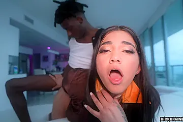 Monster 12 Inch Bbc Delivery To Her Throat & Pussy - porn video