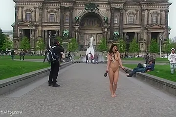 Sexy Brunette Silena Outdoor Public - porn video