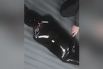 Pvc Latex Rubber Cocoon Struggle With Orgasm - porn video
