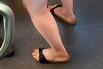 Very Sexy Legs And Feet With Dark Red Painted Nails Of A Mature Babe ( - porn video