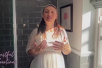 Pregnant Stepdaughter-in-law Creampied Minutes Before Her Wedding - porn video