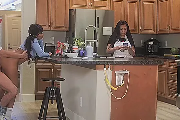Jada Kai, Jackie Knight And Krystal Davis In Fucking In Front Of Her Stepmom - porn video