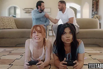 Damon Dice, Madi Collins And Summer Col - Teen Gamer Girls Pounded By Stepdads In A Hardcore Anal Foursome (18+) - porn video