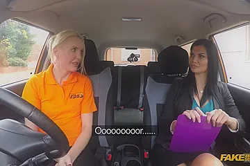 Blonde Eats Pussy To Pass Her Driving Test - porn video