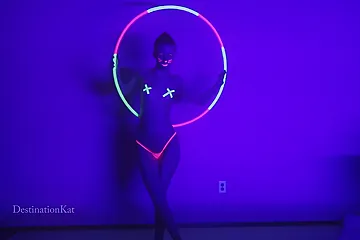 Dances And Hula Hoops Under A Black Light - porn video