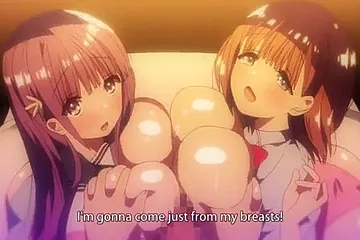 Threesome with my sister, I get sandwiched between two big tits and cum inside them. - porn video