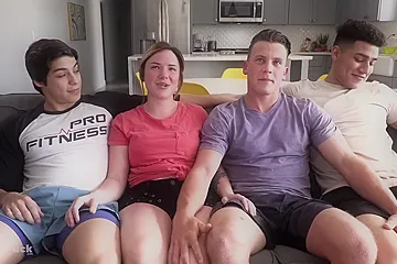 Bisexual Boys And Busty Teen Girl (18+) - porn video