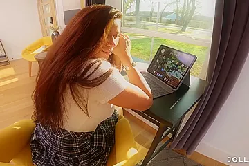 My Trampy Stepdaughter Got Caught Being Nasty In College Again - porn video