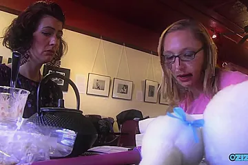 Sex Toys Being Used On Their Bushy Pussies Helps Make The Lesbian Milf And Blonde Orgasm Together - porn video