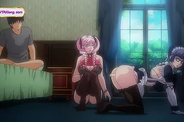 Pink haired cutie milks cock with food play & messy footjob ▰ Hentai Anime - porn video